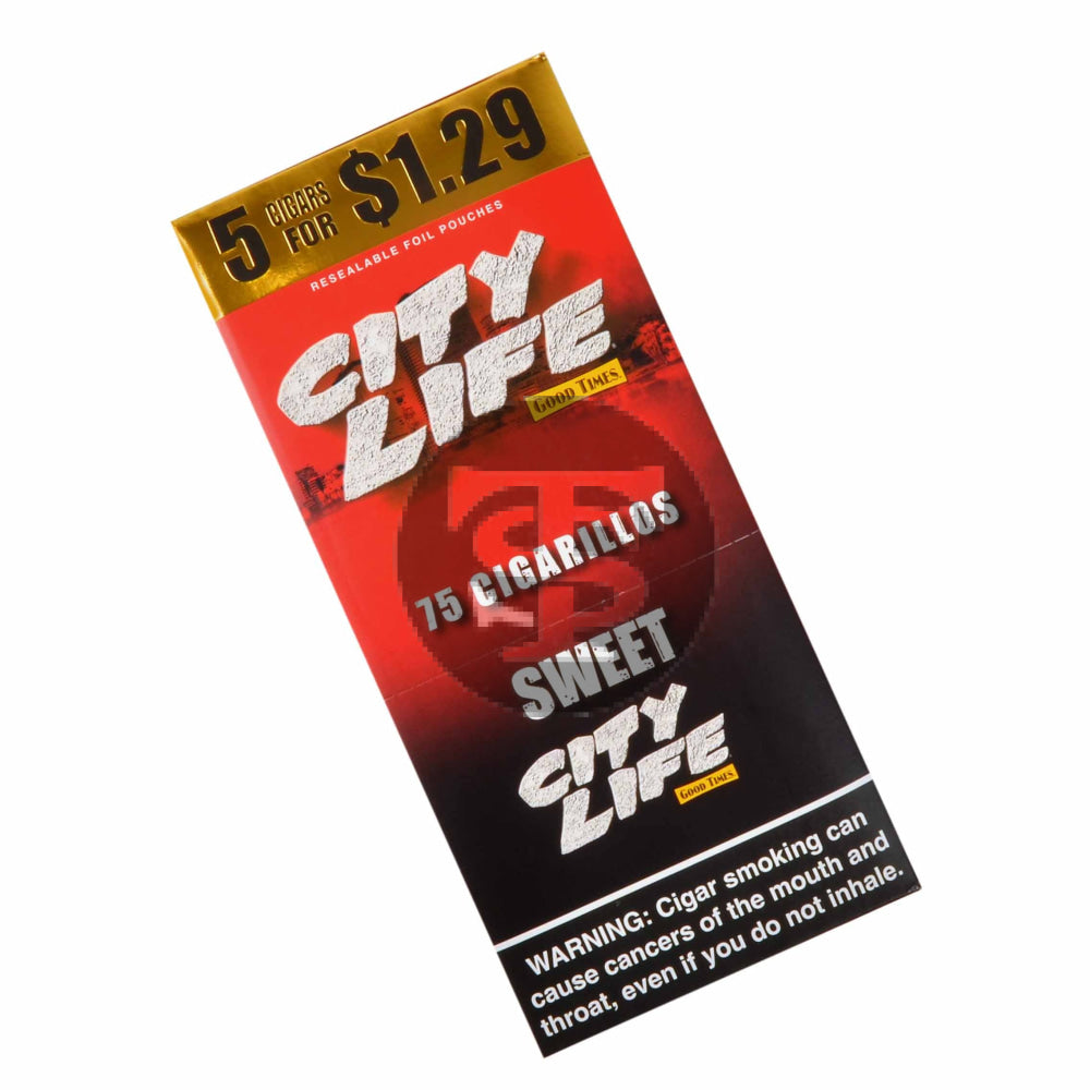 City Life Cigarillos 5 for $1.29 Sweet 15 Packs of 5