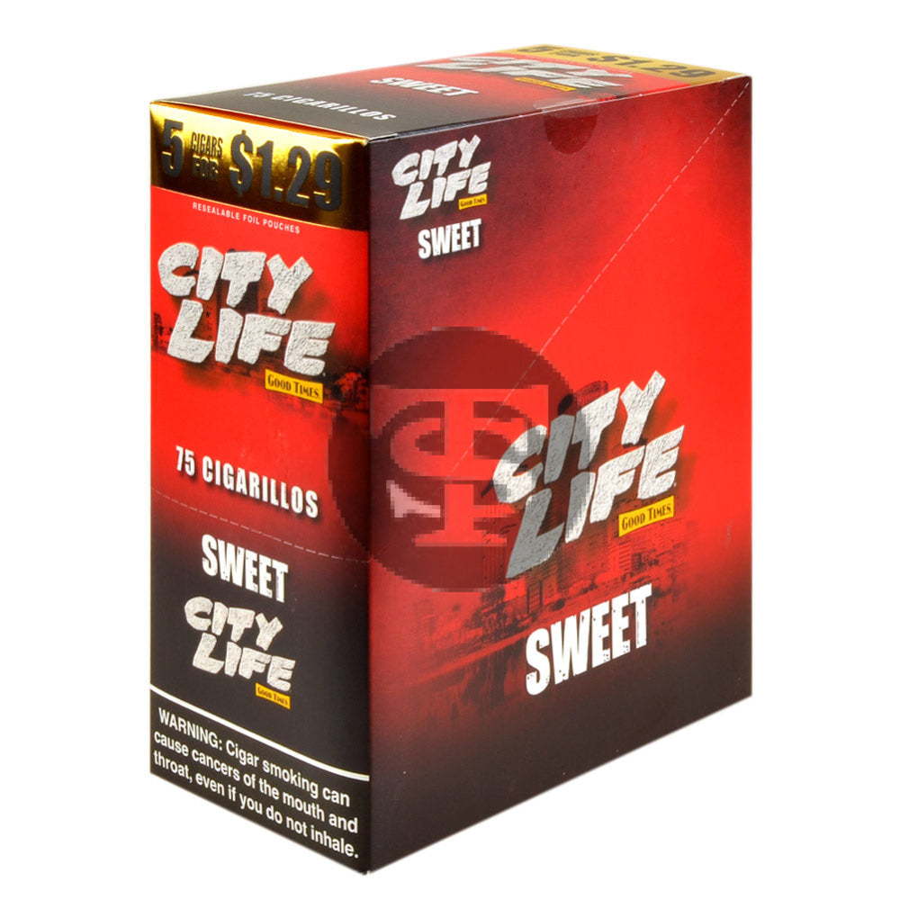 City Life Cigarillos 5 for $1.29 Sweet 15 Packs of 5