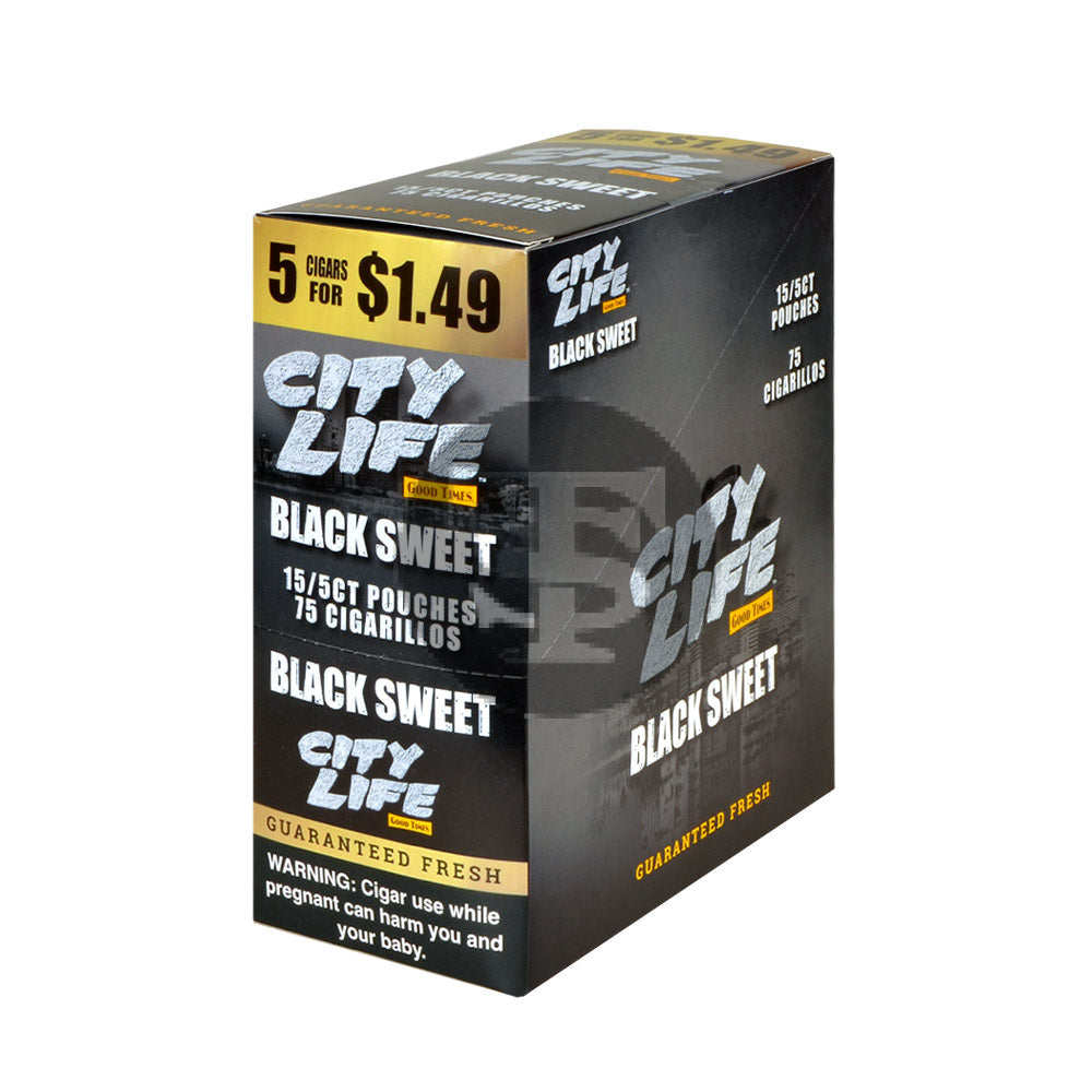 City Life Cigarillos | 5 for $1.49 | Black Sweet | TobaccoStock