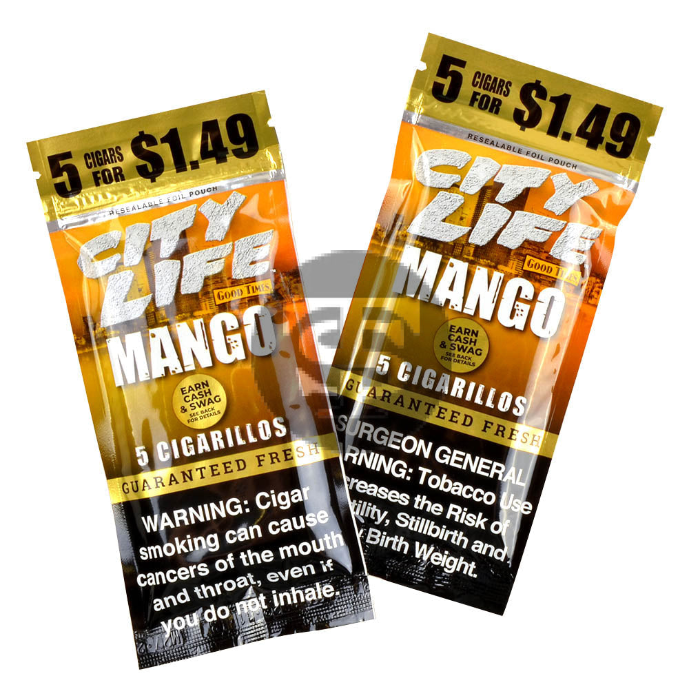 City Life Cigarillos 5 for $1.49 Mango 15 Packs of 5