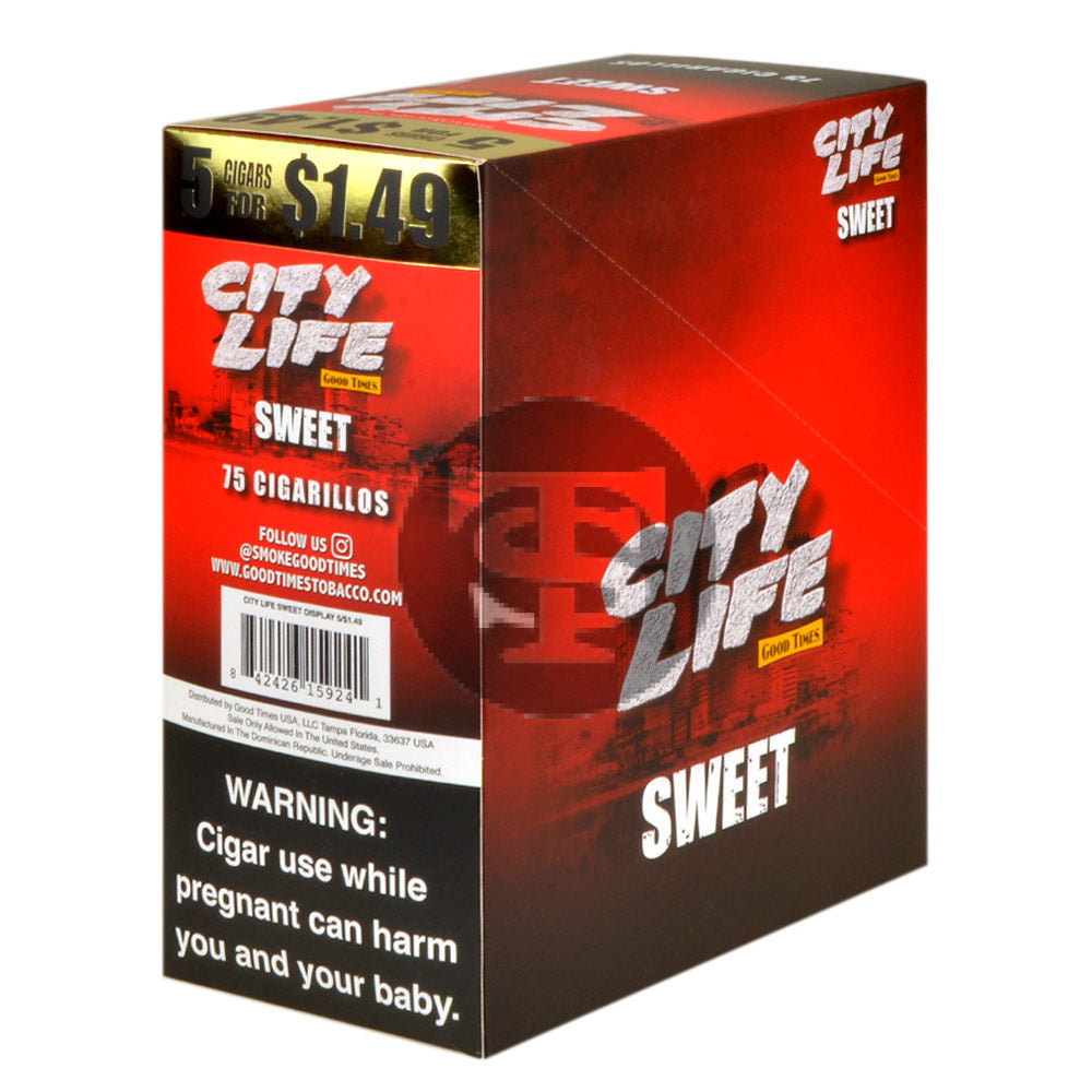 City Life Cigarillos 5 for $1.49 Sweet 15 Packs of 5