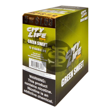 City Life Cigarillos 5 for $1.59 Green Sweet 15 Packs of 5