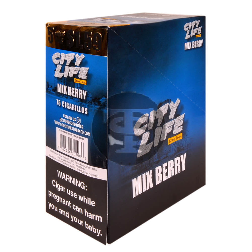 City Life Cigarillos 5 for $1.59 Mixed Berry 15 Packs of 5