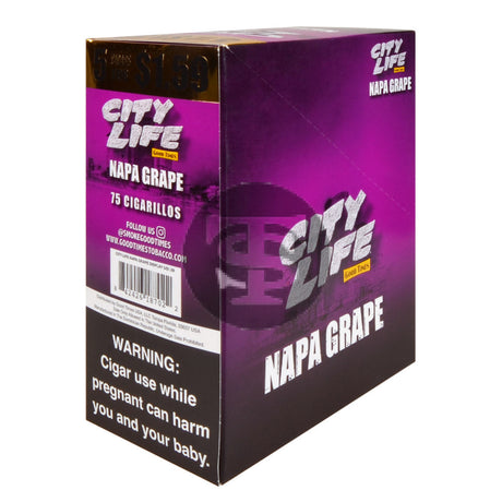 City Life Cigarillos 5 for $1.59 Napa Grape 15 Packs of 5