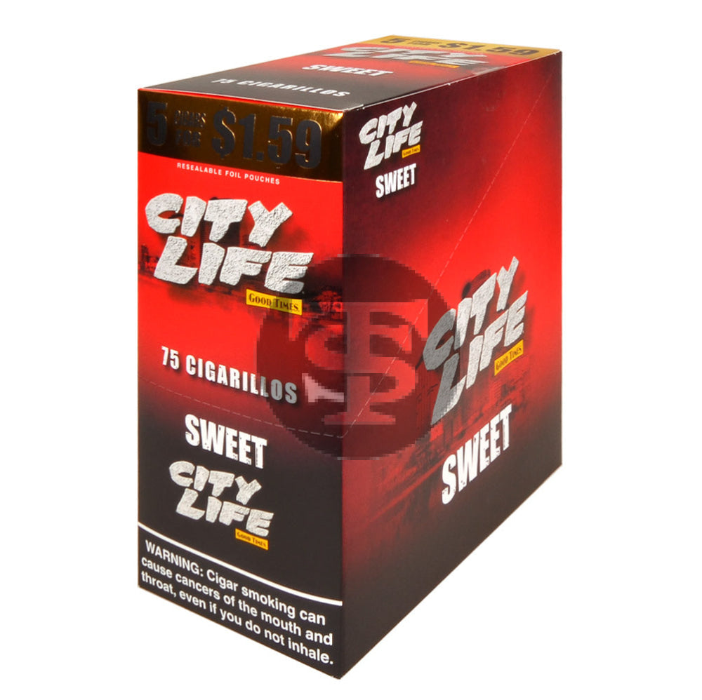 City Life Cigarillos 5 for $1.59 Sweet 15 Packs of 5