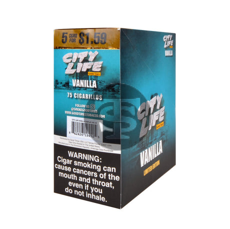 City Life Cigarillos 5 for $1.59 Vanilla 15 Packs of 5