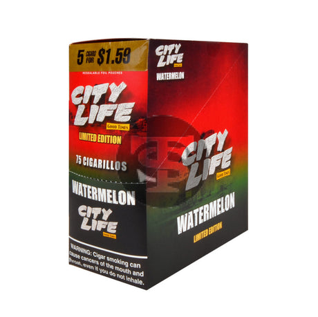 City Life Cigarillos 5 for $1.59 Watermelon 15 Packs of 5