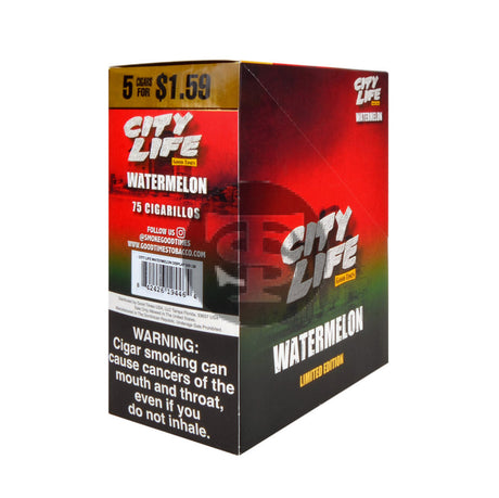 City Life Cigarillos 5 for $1.59 Watermelon 15 Packs of 5