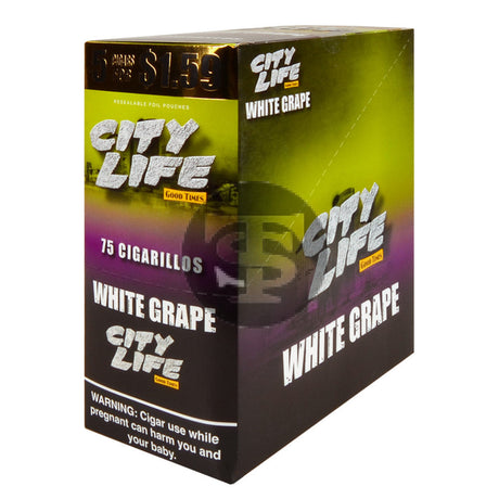 City Life Cigarillos 5 for $1.59 White Grape 15 Packs of 5