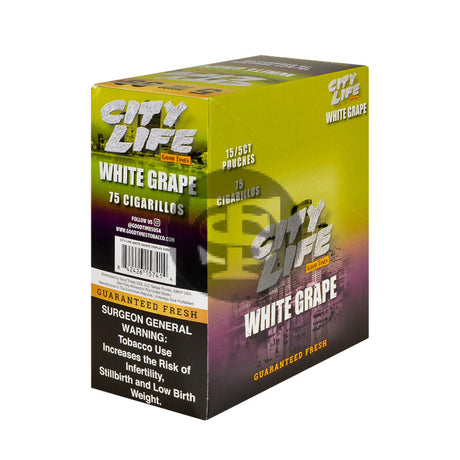 City Life Cigarillos 5 for 99 Cents White Grape 15 Packs of 5