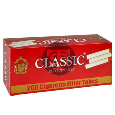 Classic Filter Tubes King Size Red (Full Flavor) 5 Cartons of 200