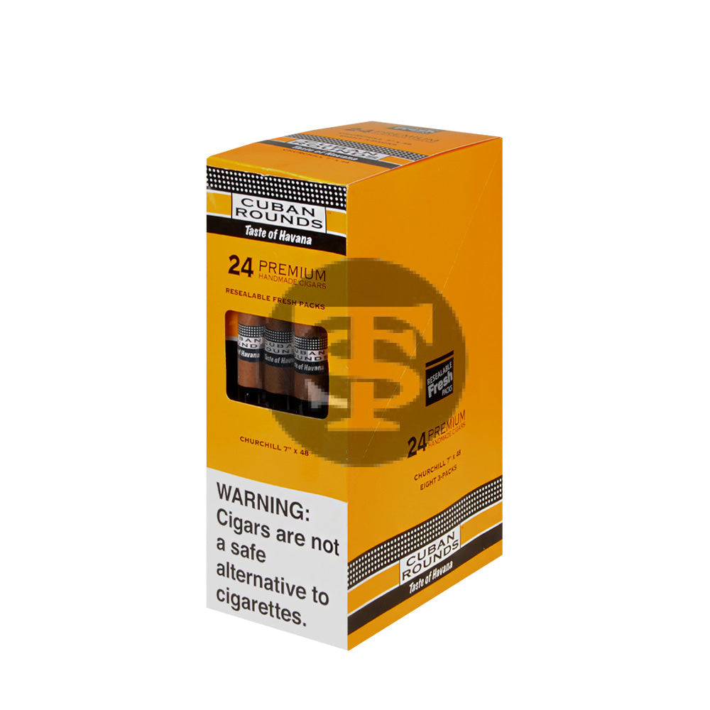 Cuban Rounds Sealed Fresh Churchill Natural Cigars 8 Packs of 3 1