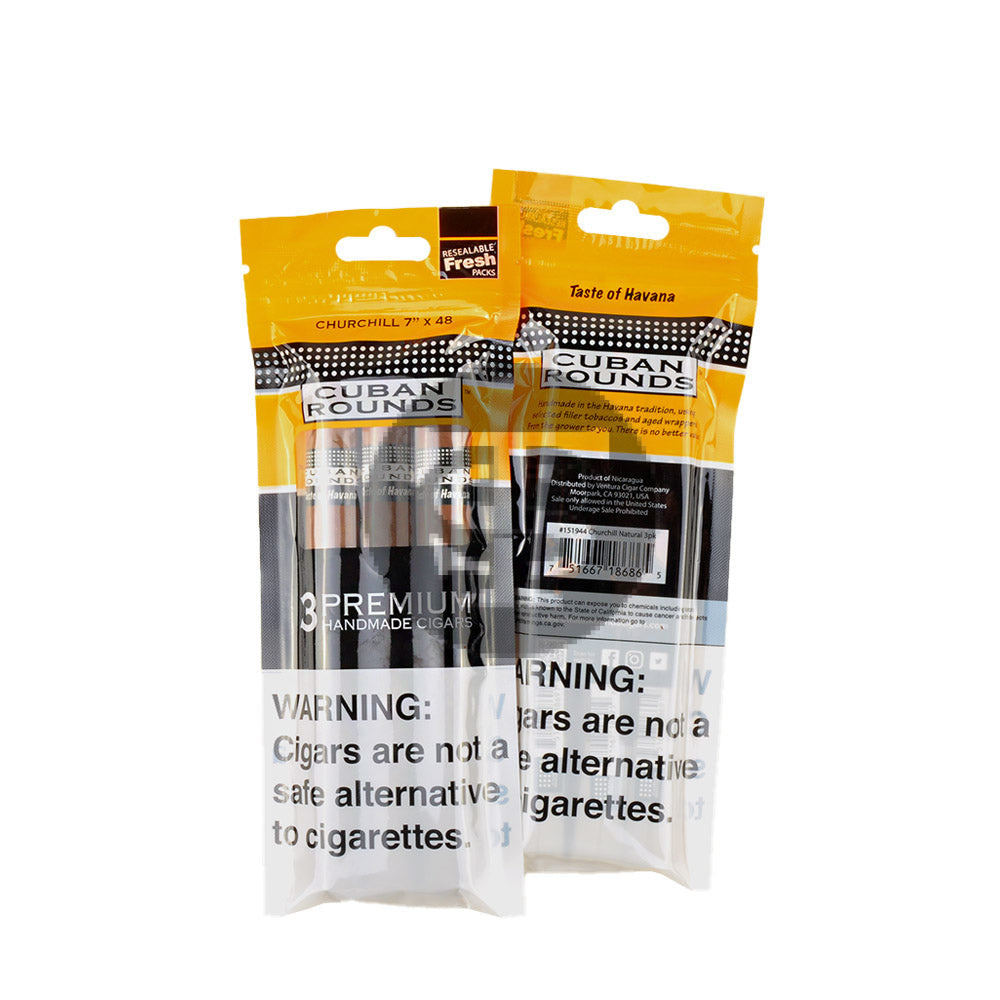 Cuban Rounds Sealed Fresh Churchill Natural Cigars 8 Packs of 3 3