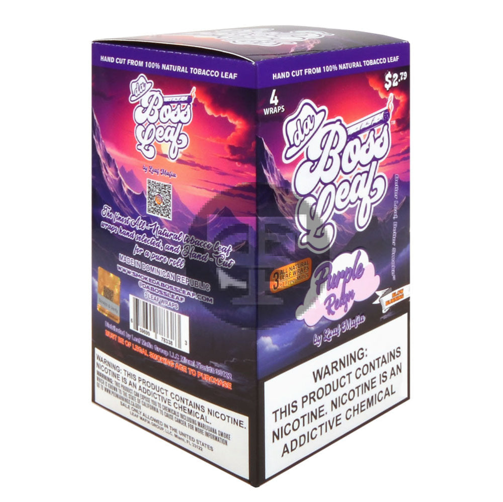 Da Boss $2.79 pre-price Purple Reign Leaf Wraps 20 packs of 4 – Tobacco  Stock