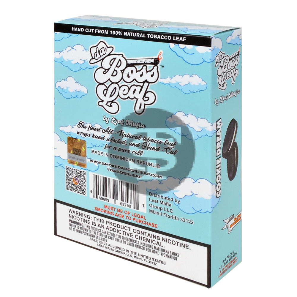 Da Boss Cookie Dream Leaf Wraps 8 packs of 5 – Tobacco Stock