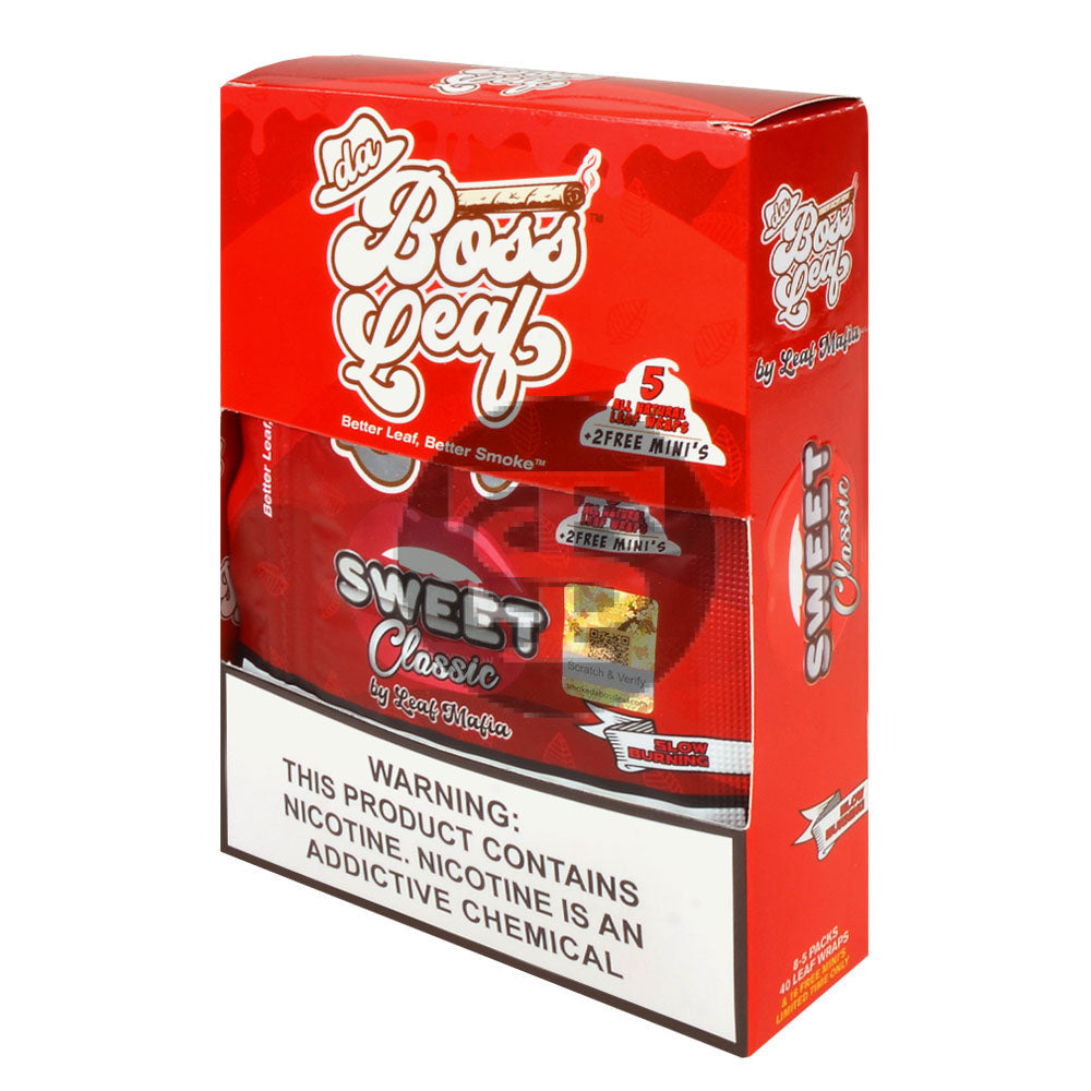 Da Boss Sweet Leaf Wraps 8 packs of 5 – Tobacco Stock