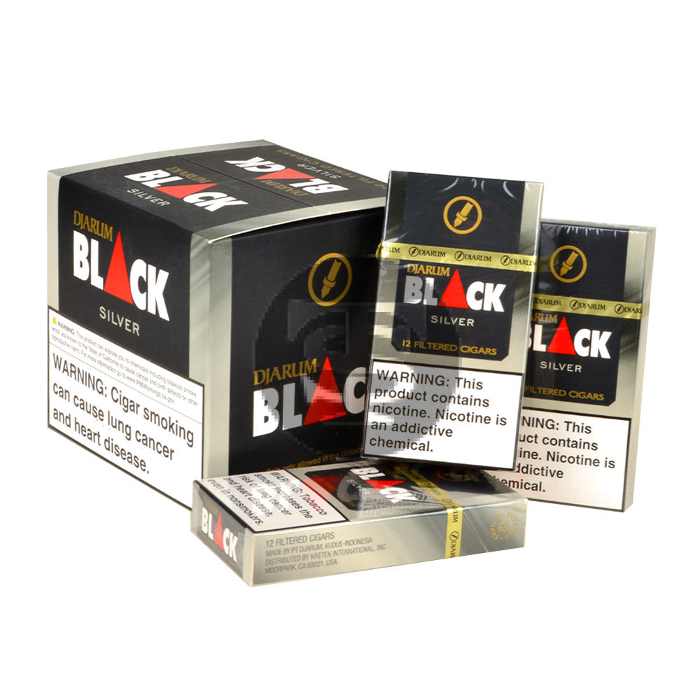 Djarum Black Silver (Ultra Smooth) Filtered Cigars 10 Packs of 12 4