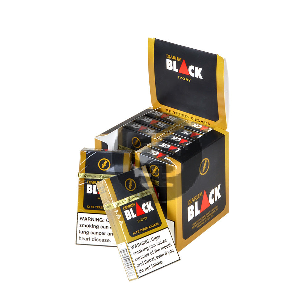 Djarum Black Vanilla (Ivory) Filtered Cigars 10 Packs of 12 3