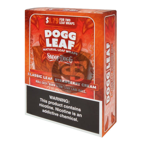 Dogg Leaf Strawberry Cream Natural Leaf Wraps $1.79 15 packs of 2