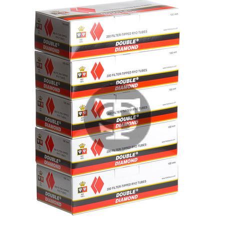 Double Diamond Filter Tubes 100 mm Full Flavor 5 Cartons of 200 1
