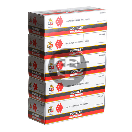 Double Diamond Filter Tubes King Size Full Flavor 5 Cartons of 200 1