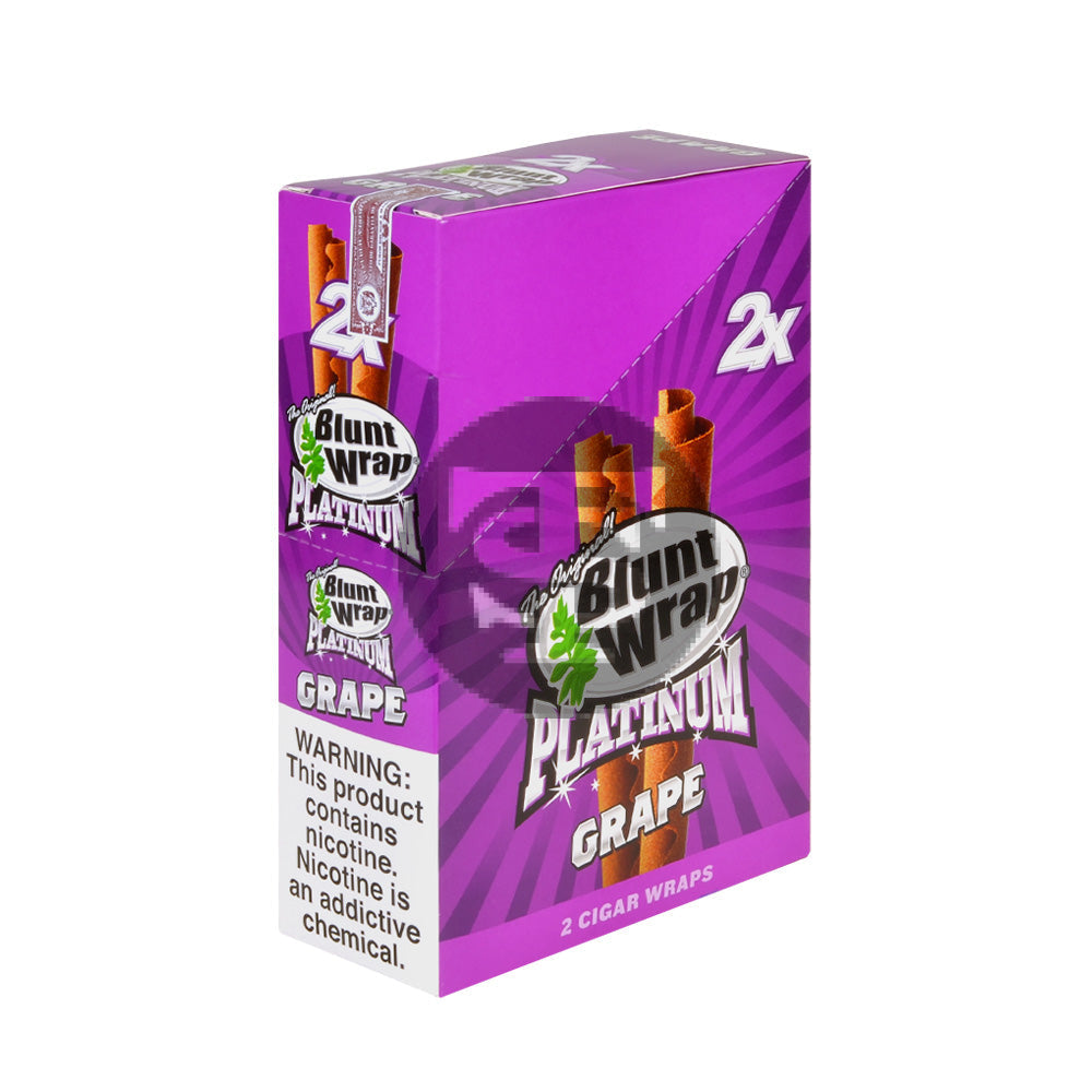 Double Platinum Grape Wraps 25 Pouches of 2 Tobacco Stock Double Platinum Grape Wraps 25 Pouches of 2 Tobacco Stock