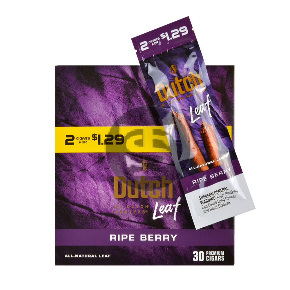 Dutch Leaf 2 For $1.29 Cigarillos 30 Packs of 2 Ripe Berry