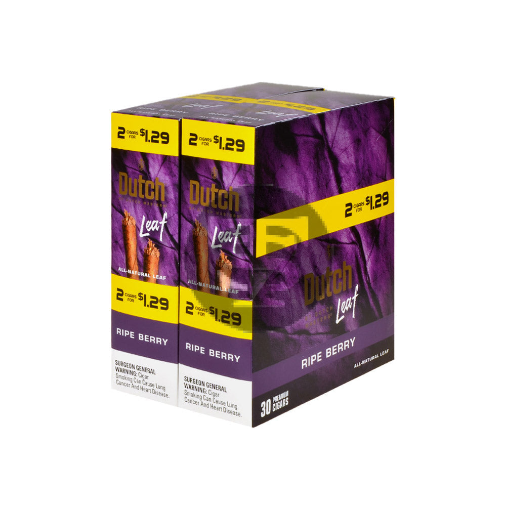 Dutch Leaf 2 For $1.29 Cigarillos 30 Packs of 2 Ripe Berry 1
