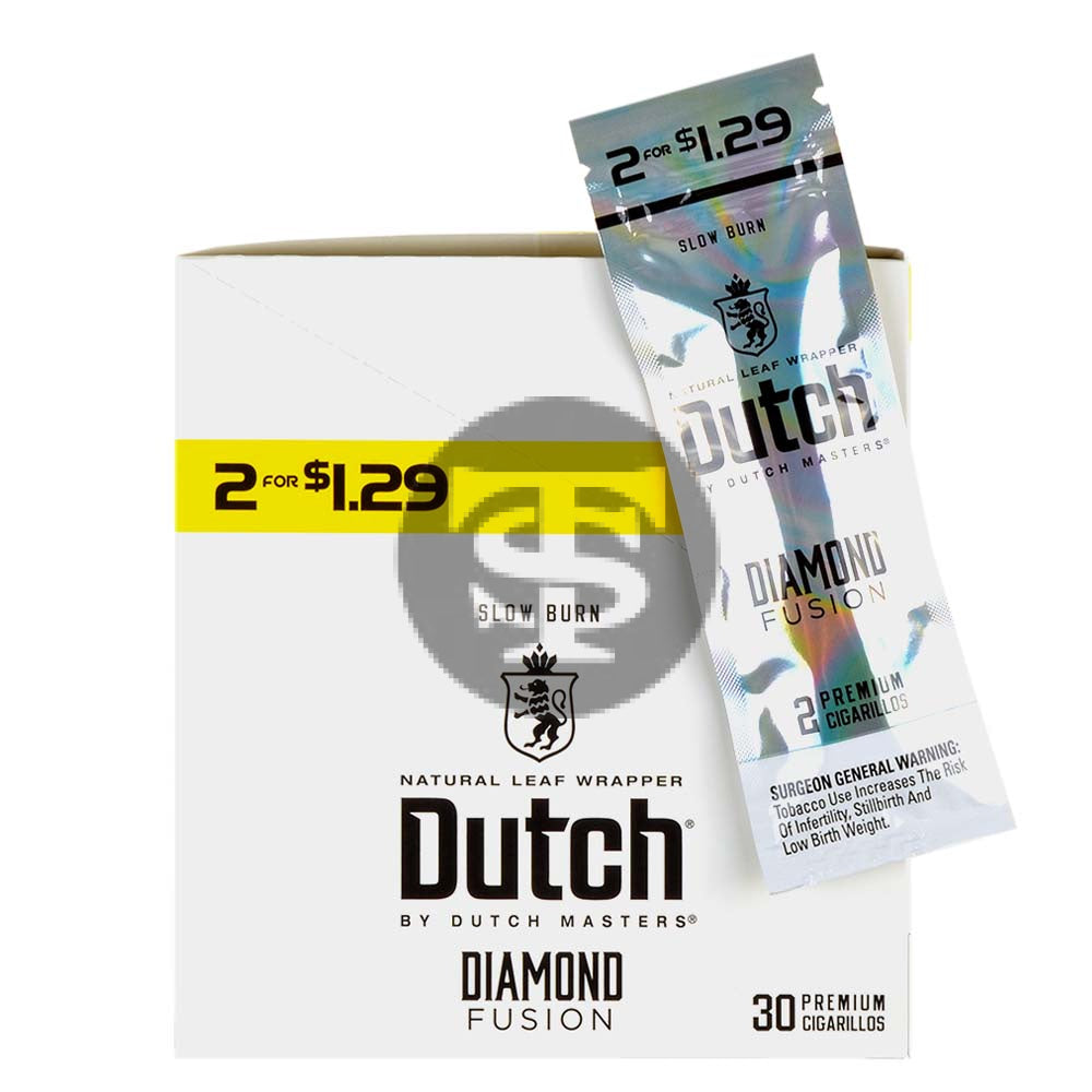 Dutch Masters Foil Fresh Diamond Fusion $1.29 Cigarillos 30 Packs of 2