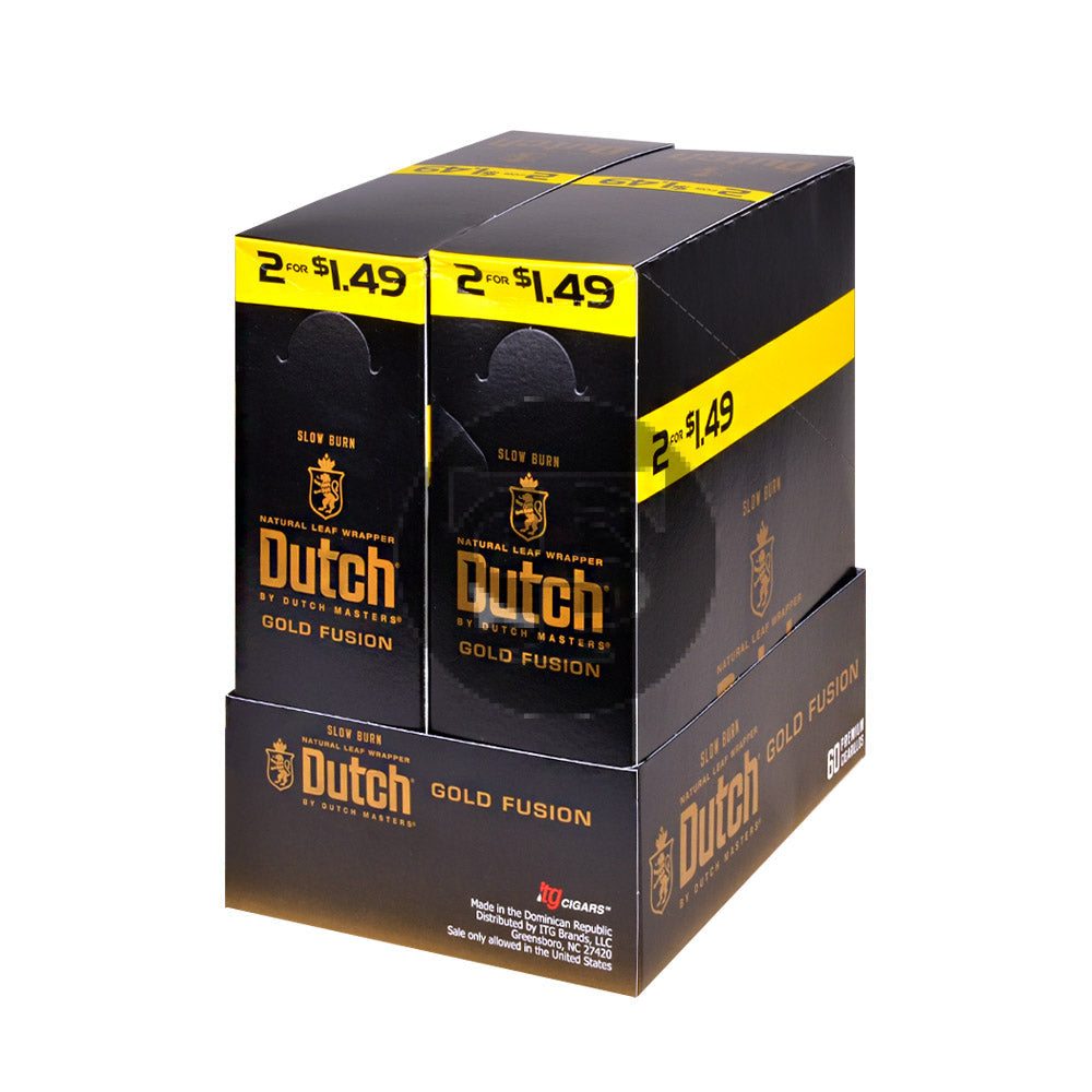 Dutch Masters Foil Fresh Gold Fusion 1.49 Cent Cigarillos 30 Packs of 2 2