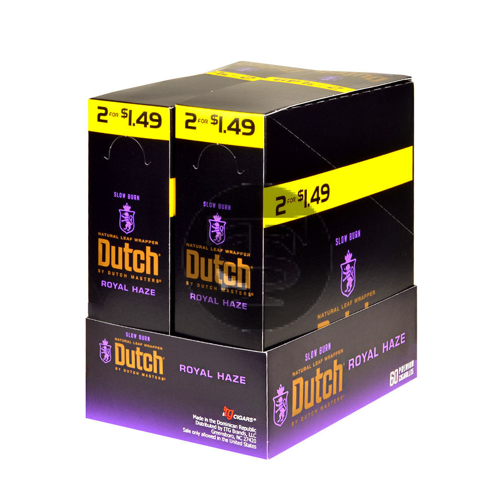 Dutch Masters Foil Fresh Royal Haze 1.49 Cent Cigarillos 30 Packs of 2