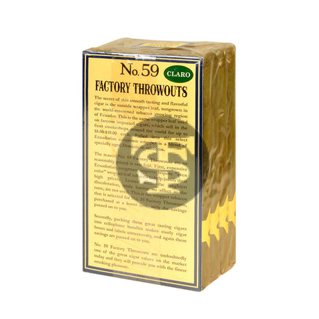 Factory Throwouts No. 59 Claro Premium Cigars Bundle of 20