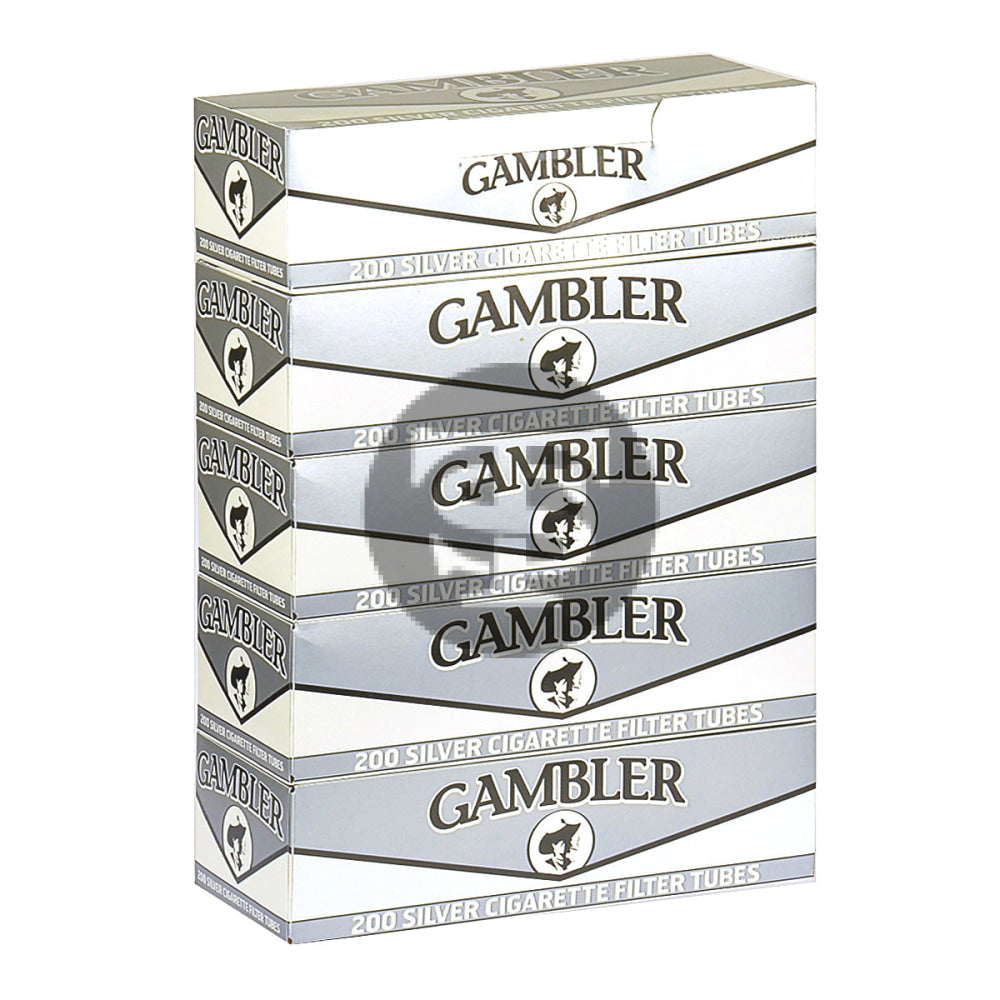 Gambler Filter Tubes King Size Silver 5 Cartons of 200 1