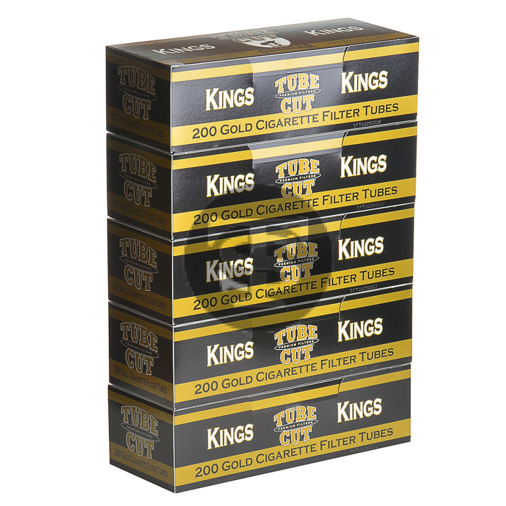 Gambler Tube Cut Filter Tubes King Size Gold (Light) 5 Cartons of 200 1