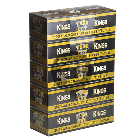Gambler Tube Cut Filter Tubes King Size Gold (Light) 5 Cartons of 200 1