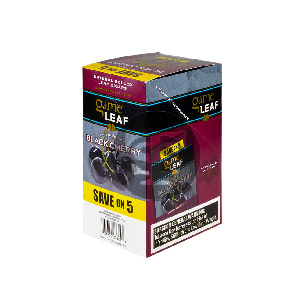 Game Leaf Cigarillos Save on 5 Black Cherry 8 pack of 5 2