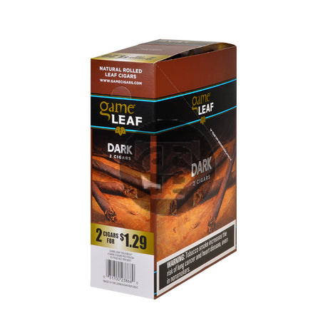 Game Leaf Dark Cigarillos 2 for $1.29 Cents 15 Pouches of 2