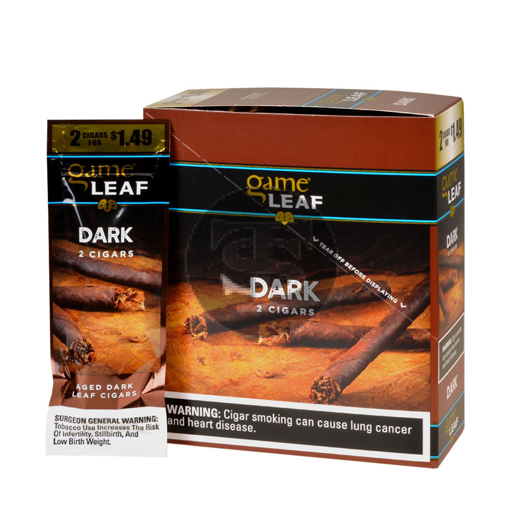 Game Leaf Dark Cigarillos 2 for $1.49 15 Pouches of 2