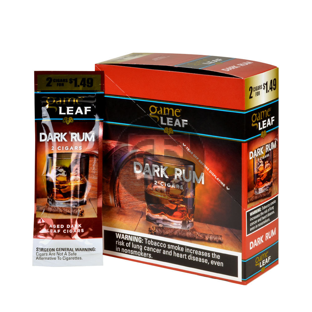 Game Leaf Dark Rum Cigarillos 2 for $1.49 15 Pouches of 2