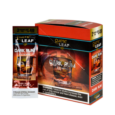 Game Leaf Dark Rum Cigarillos 2 for $1.49 15 Pouches of 2