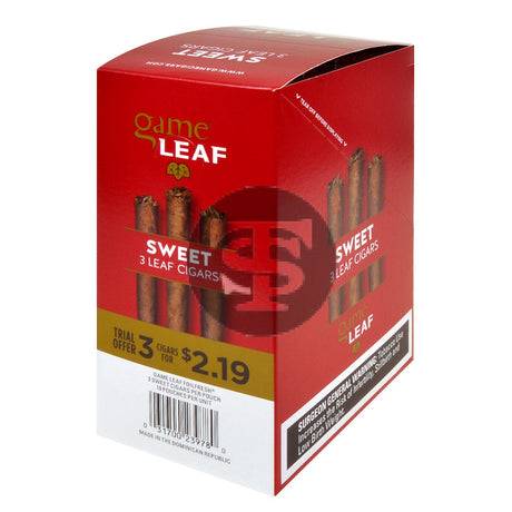 Game Leaf Sweet Cigarillos 3 for $2.19 10 Pouches of 3