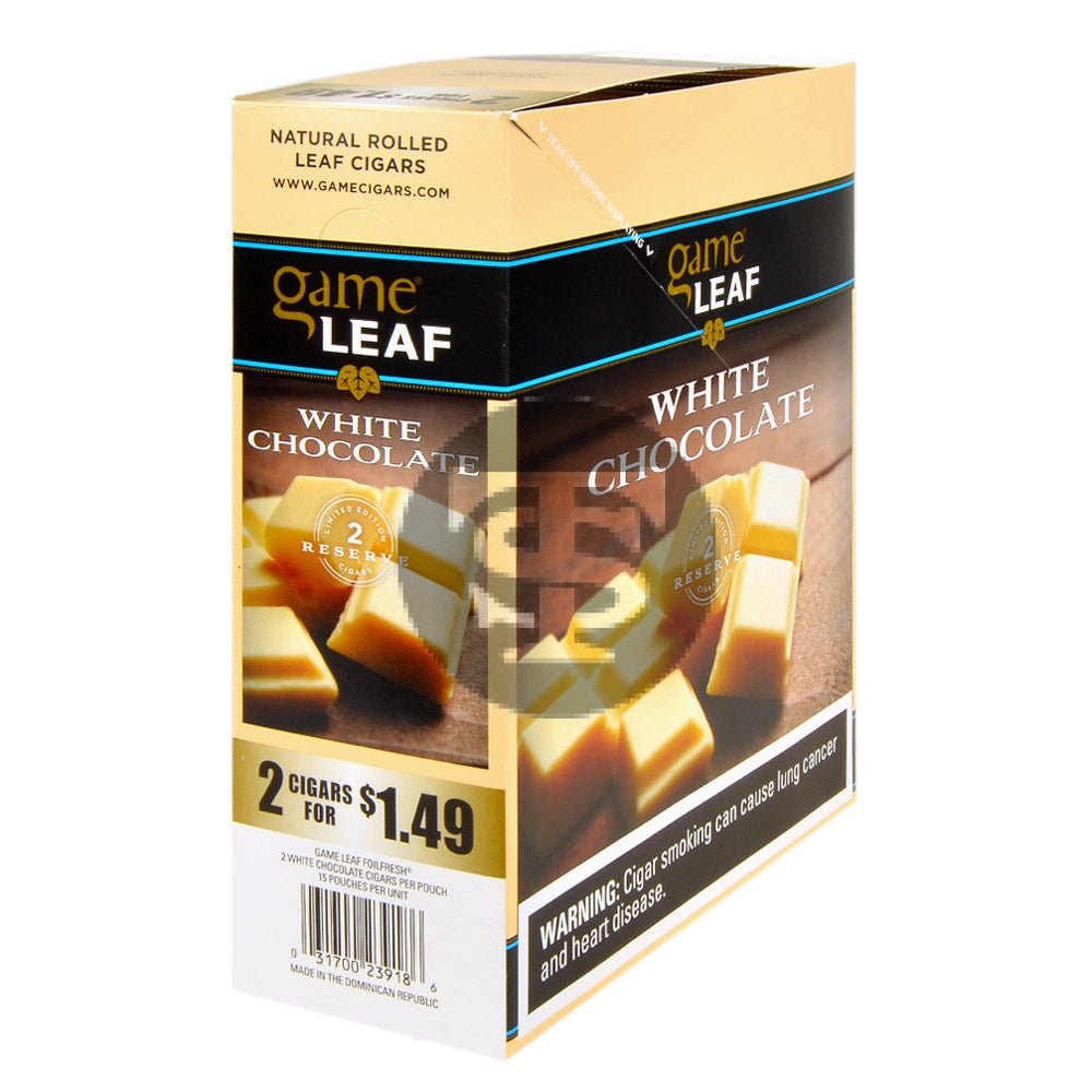 white chocolate tobacco wraps Game Leaf White Chocolate Cigarillos | 2 for $1.49