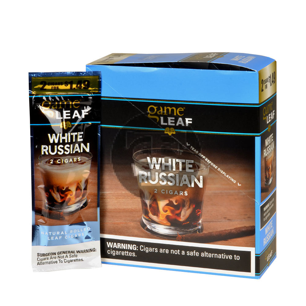 Game Leaf White Russian Cigarillos 2 for $1.49 15 Pouches of 2