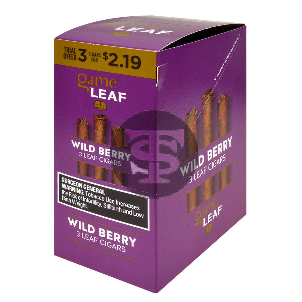 Game Leaf Wild Berry Cigarillos 3 for $2.19 10 Pouches of 3