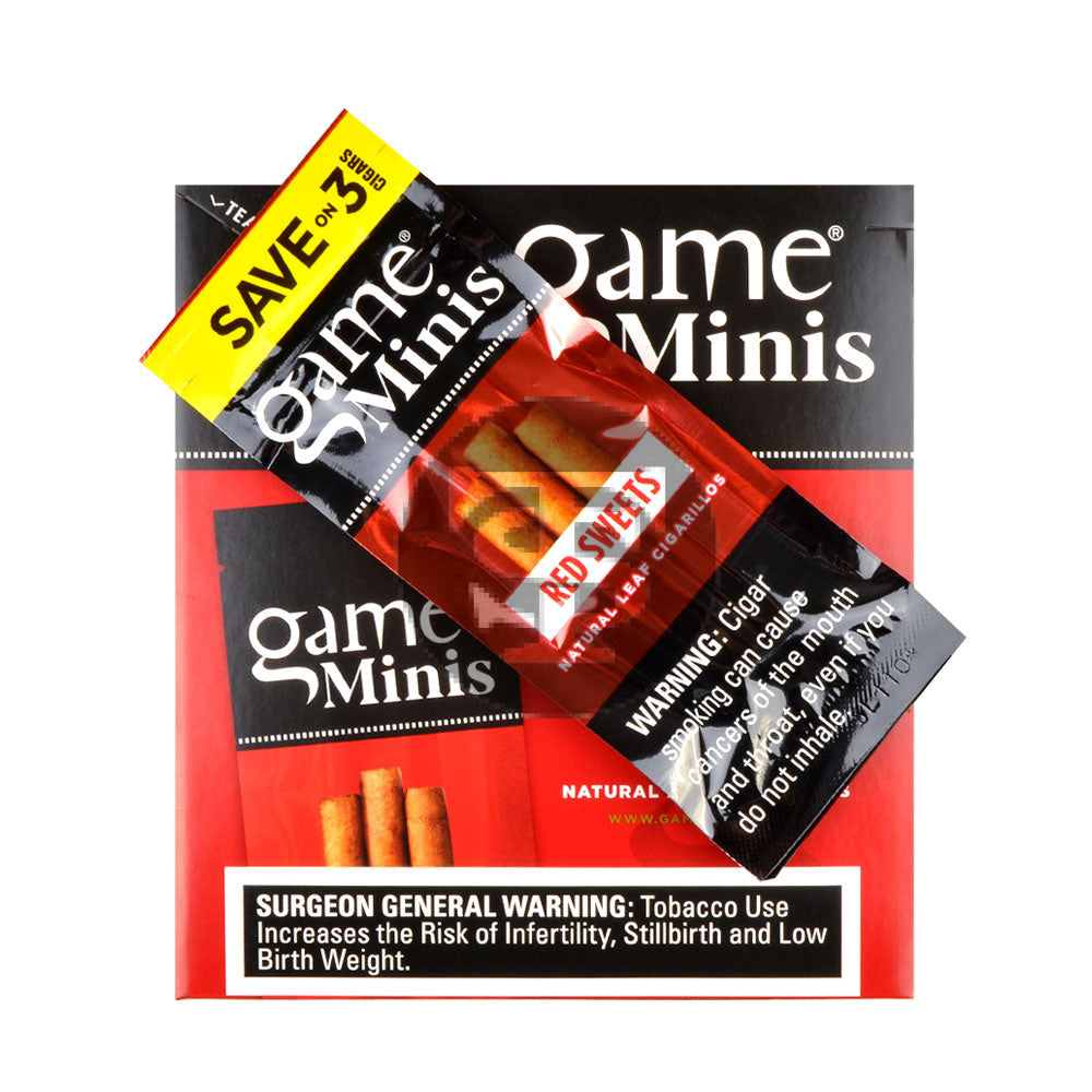 mini tobacco Game Mini Cigarillos Save on 3 Red 15 Pouches of 3 – Tobacco Stock