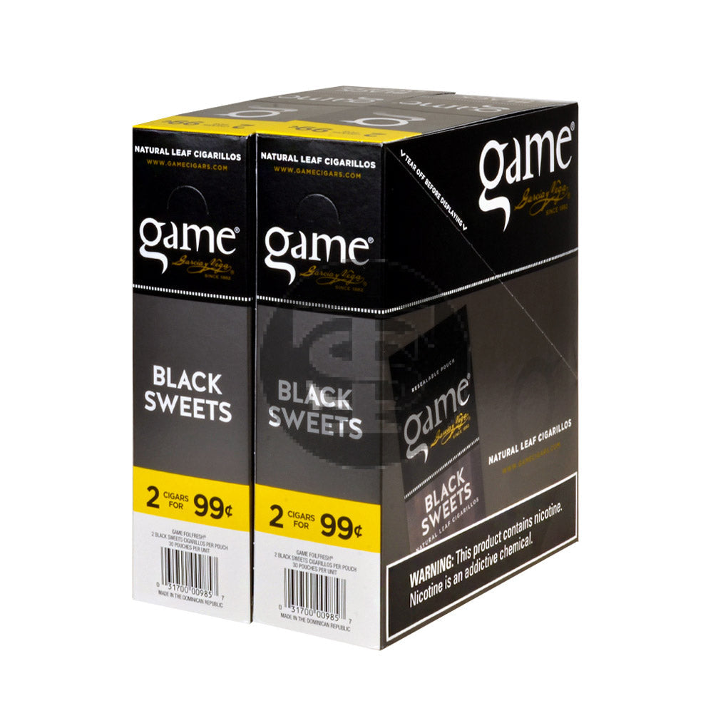 Game Vega Cigarillos Black Foil 2 for 99 Cents 30 Pouches of 2 2