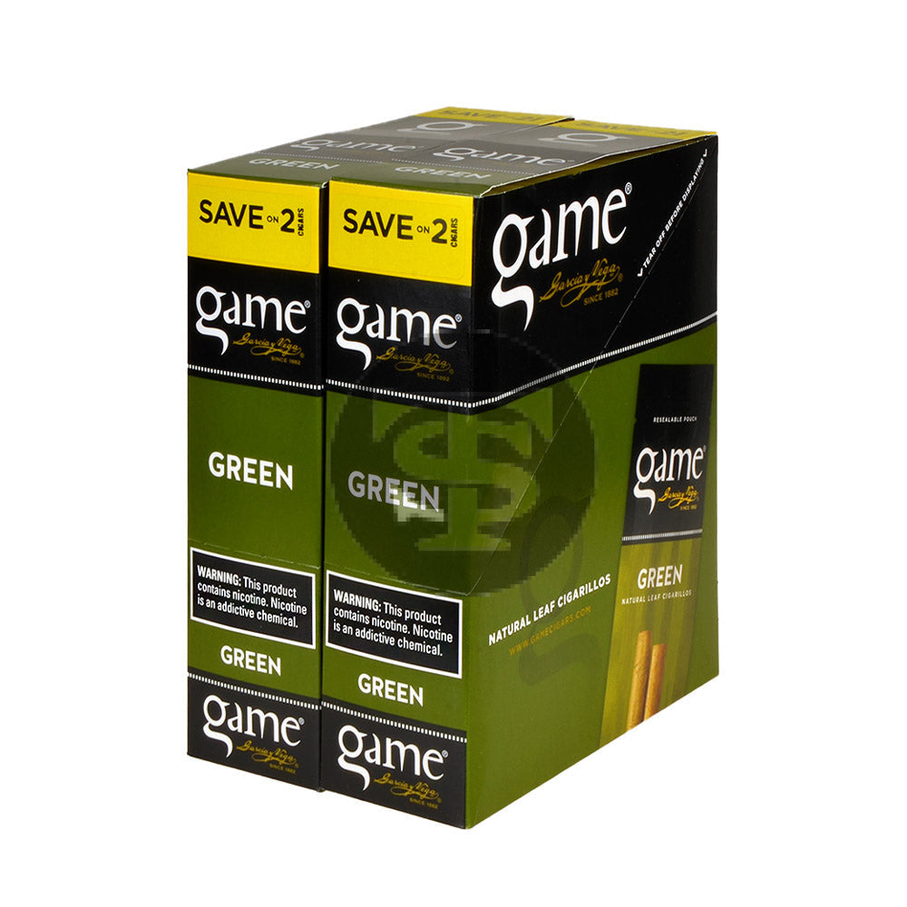 Game Vega Cigarillos Green Foil 30 Pouches of 2 1