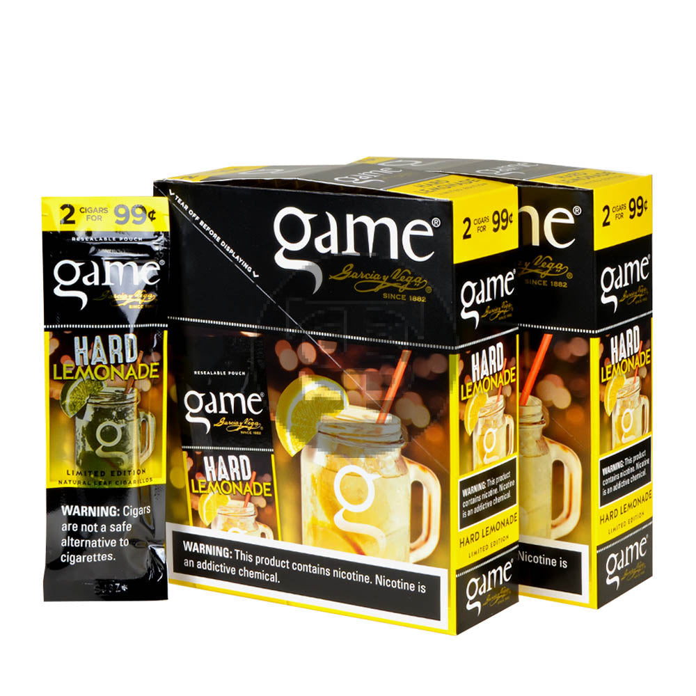 Game Vega Cigarillos Hard Lemonade Foil 2 for 99 Cents 30 Pouches of 2