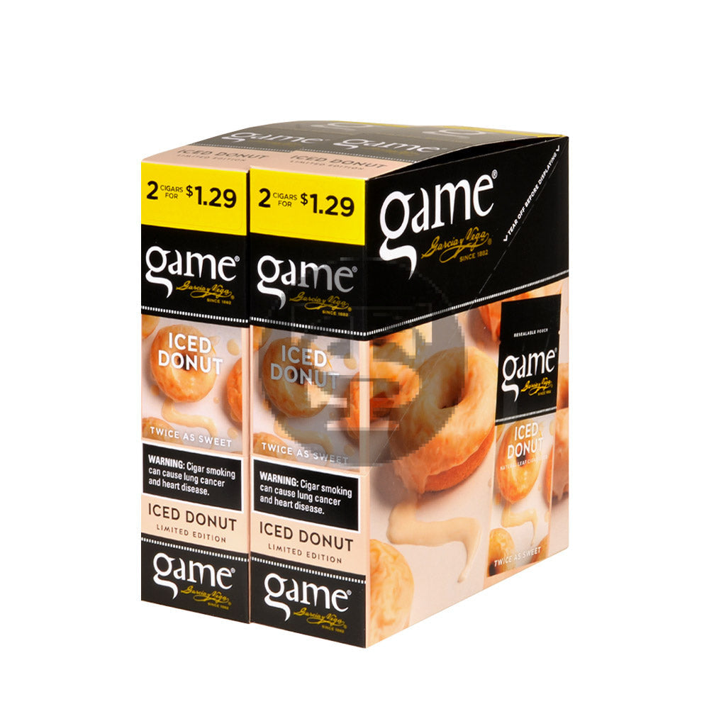 Game Vega Cigarillos Iced Donuts Foil 2 for $1.29 30 Pouches of 2