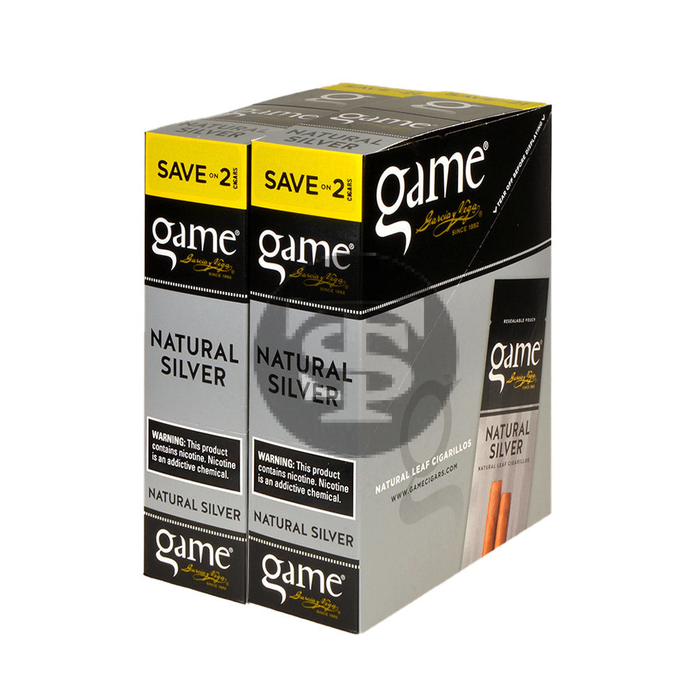 Game Vega Cigarillos Natural Silver Foil 30 Pouches of 2 1
